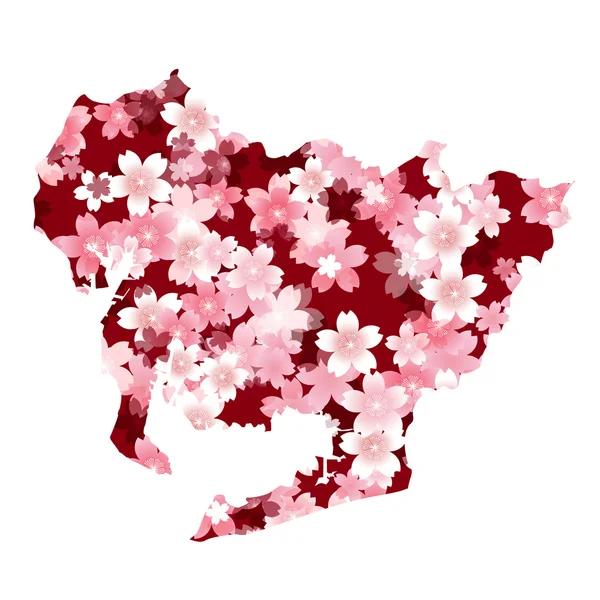 Aichi flores de cerezo de primavera — Vector de stock